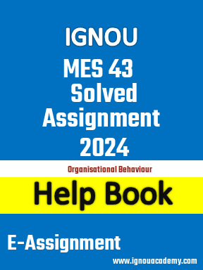 IGNOU MES 43 Solved Assignment 2024